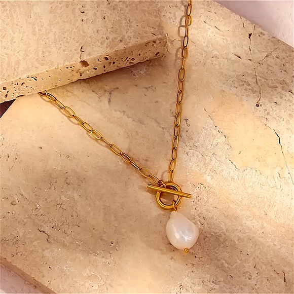 🔵𝟲𝟱%𝗢𝗙𝗙 𝗯𝘂𝗻𝗱𝗹𝗲𝘀 𝟯+🔵 NEW Freshwater Pearl Stainless Steel Necklace - Picture 8 of 14